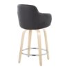 Boyne - Contemporary Fixed Height Counter Stool With Swivel With Round Footrest (Set of 2) - Natural / Black - Image 4