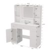43.31" x 15.75" x 55.91" Newly Designed Smart Mirror Dressing Table With Drawers And Storage Cabinet, Dressing Table With Dressing Pad For Bedroom, Dressing Room - White - Image 2