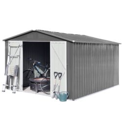 10' x 8' Garden Sheds Outdoor Storage Sheds - Gray