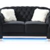 Loveseat With Flared Arms - Black - Image 5