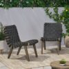 Lounge Chair With Stunning Rope Weave Design, (Set of 2) - Black - Image 9