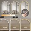 Modern Arched LED Bathroom Mirror With Time And Temperature Display, Anti Fog, Dimmable Light - Black - Image 7