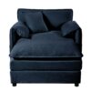 Oversized Recliner Chair With Movable Ottoman, Soft Chenille Upholstered Indoor Lounge Chair, Diy Combination - Blue - Image 11