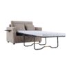 Twin Size Sofa Bed Sleeper Sofa Loveseat With Foldable Mattress, Side Table, Storage Pocket & USB Ports - Gray Brown - Image 11