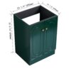 Modern Freestanding Bathroom Vanity With 2 Soft Close Cabinet Doors Excluding Sink - Dark Green - Image 5