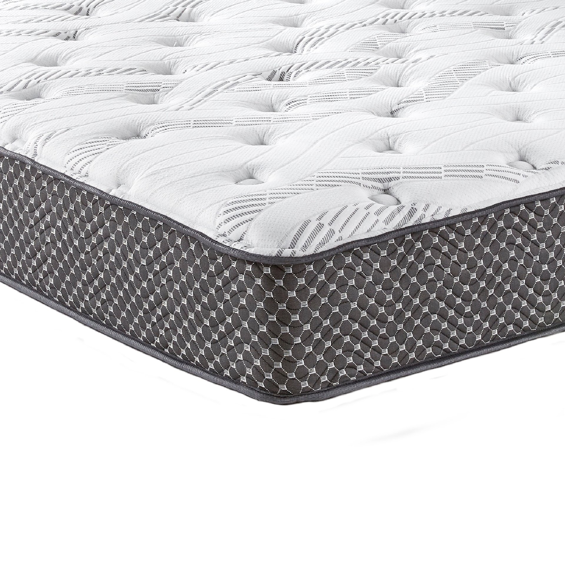 10" King Quilted Hybrid Mattress, Medium Firm - Black / White - Image 5