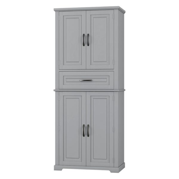 Bathroom Storage Cabinet With Multi Functional Storage Space, Material, Adjustable Shelf, Slide Rail Drawer - Gray