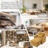 Multifunctional Lazy Sofa Recliner With Storage And Phone Bracket In Chenille For Living Room - Mustard Yellow - Image 6