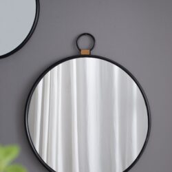 Wall Mirror With Frame, Contemporary Minimalist Accent Mirror For Living Room, Foyer, Entryway, Bedroom - Black