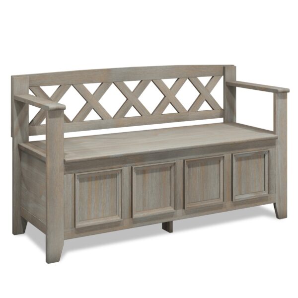 Amherst - Entryway Storage Bench - Distressed Gray