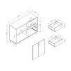 Wooden Display Rack, Cabinet With Drawer, Holds 6 Wine Glass - White / Dark Taupe - Image 4