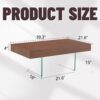 Coffee Table With Tempered Glass Legs.Density Board Sticker, Reinforced Glass Legs - Walnut - Image 3