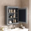 Wall Mounted Bathroom Storage Cabinet With Mirror, Medicine Cabinet With Height Adjustable Shelf, Over The Toilet Space Saver Cabinet - Gray - Image 4