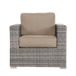 Patio Chair With Cushions, Durable Cushions - Gray Mix