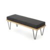 Upholstered Bench With Hairpin Legs - Charcoal Gray - Image 5