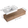 Modern Wall Mounted Bathroom Vanity With Resin Sink, Soft Close Drawer, Imitative - Imitative Oak - Image 4