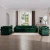 Modern Fabric Living Room Sofa 2 Piece Set With 8 Cushion Upholstery Corduroy Fabric, Large Deep Seat Recliner - Green - Image 15