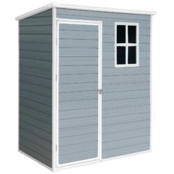 Resin Outdoor Storage Shed Kit-Perfect To Store Patio Furniture - Gray