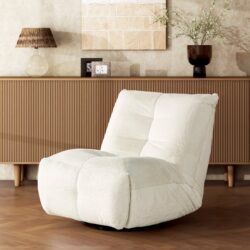 Rearden - Swivel Glider Manual Recliner Gaming Lounge Chair - Pearl White