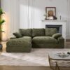 Modern Minimalist Modular Sectional Sofa Set, Upholstered Sleeper Sofa - Army Green - Image 2