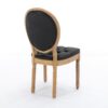 French Style Solid Wood Frame Antique Painting, Hand-Pulled Buckle Decoration Artificial Leather Dining Chair With Nailhead Trim, Wood Legs - Black - Image 6