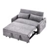 Pull Out Sleep Sofa Bed Loveseats Sofa Couch With Adjsutable Backrest, Storage Pockets, 2 Soft Pillows, USB Ports For Living Room, Bedroom, Apartment, Office - Gray - Image 20