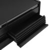 Modern Rectangle Coffee Table With 4 Drawers And 2 Display Shelves, Tempered Glass For Living Room - Black - Image 18