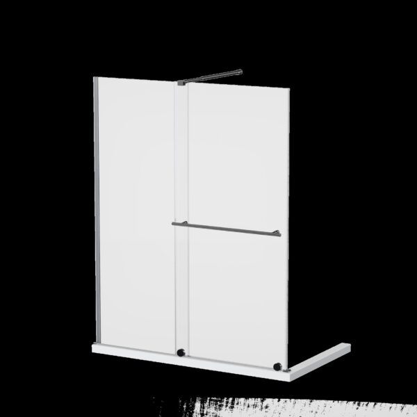 Guyou Glass Shower Door, Sliding Door Dual Usage - Chrome