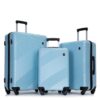 3 Piece Luggage Sets Lightweight Suitcase With Two Hooks, Spinner Wheels, (20/24/28) - Aqua Blue - Image 17