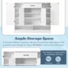 Sleek And Modern Shoe Cabinet With Adjustable Shelves, Space Saving Design Side Board For Various Sizes Of Items - White - Image 7