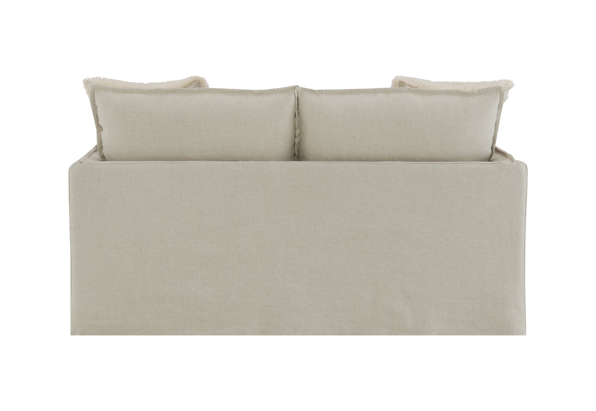 Upendo - Pattern Linen Loveseat With 2 Toss Pillows - Beige - Image 5