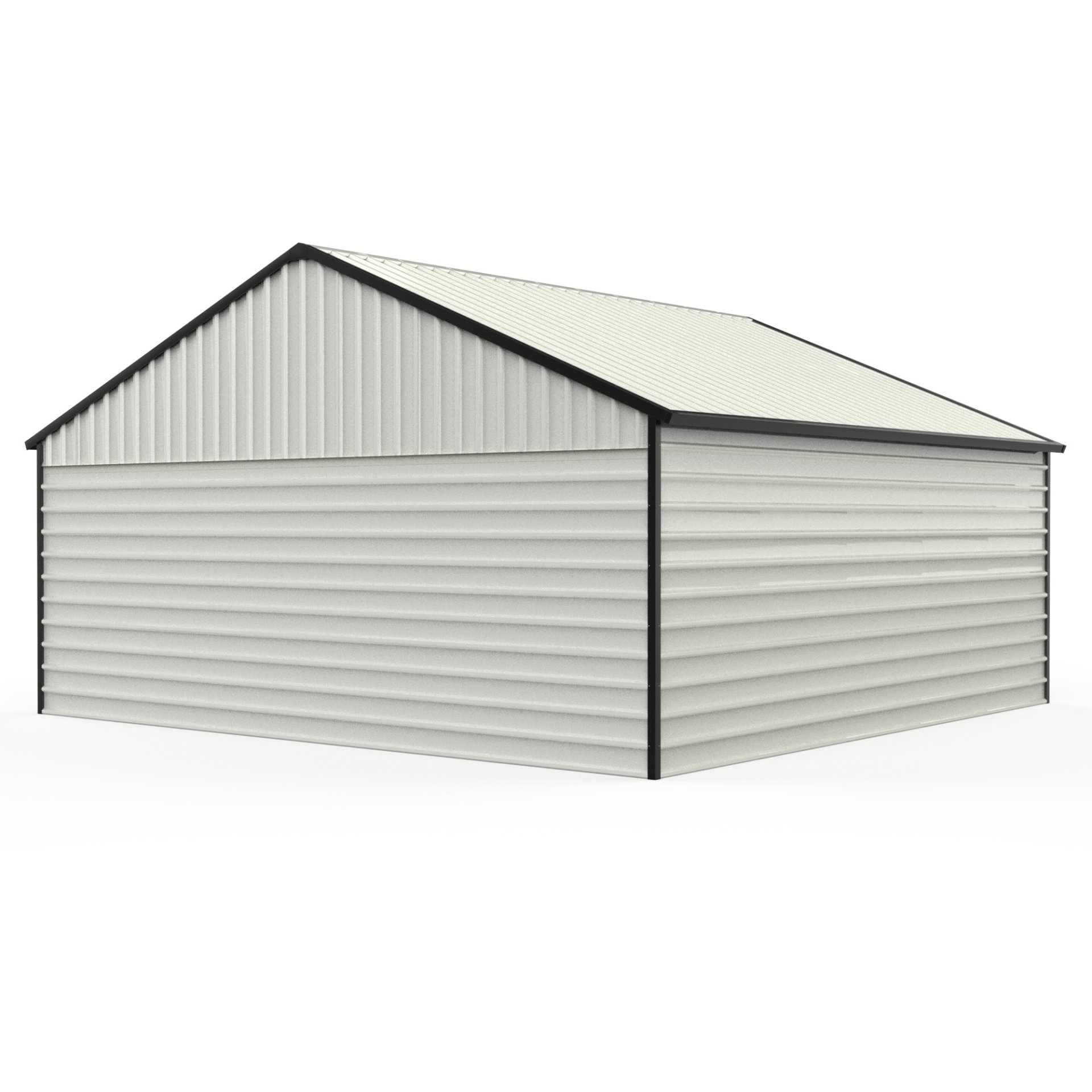 Double Garage Metal Shed With Side Entry Door, Can Storage Power Tools, Motorized Machinery, Farm Equipment, Pick Up Truck - Cream - Image 6