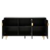 Modern TV Stand With 3 Doors And Adjustable Shelves For Living Room, Fits TVs Up To 70" - Black - Image 14
