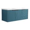 Contemporary Wall Mounted Bathroom Vanity With Resin Double Sink - Lake Blue - Image 11