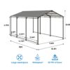 Metal Carport 10 5Ft Heavy Duty With Galvanized Steel Roof Metal Garage Canopy With Galvanized Steel Roof & Frame Car Tent Outdoor Storage Shed - Gray - Image 3