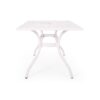 Celestine - Outdoor Cast Aluminum Dining Table With Floral Lattice Design And Umbrella Holder - White - Image 6