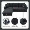 Modern Sectional Sofa With Throw Pillows, Cloud L Shaped Couch Set With Wide 4 Seat Comfy Couch Set With Movable Ottoman - Black - Image 21