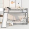 Full Over Full Bunk Bed With Slide And Ladder - Gray - Image 4
