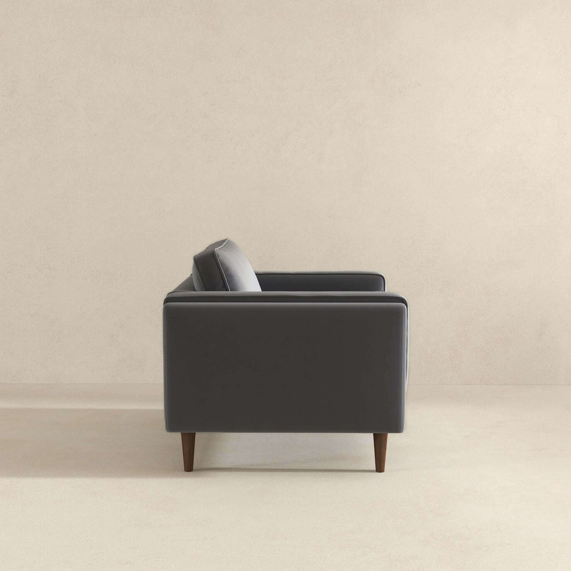 Amber - Velvet Lounge Chair - Brown / Gray - Image 8