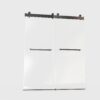 Frameless Double Sliding Soft-Close Shower Door In Matte, 3 / 8" (10Mm) Thick SGCC Tempered Glass Door - Black - Image 16