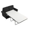 Pull Out Sofa Bed Loveseat Sleeper With Twin Size Memory Mattress With Two USB Ports For Living Room Spaces - Black - Image 15