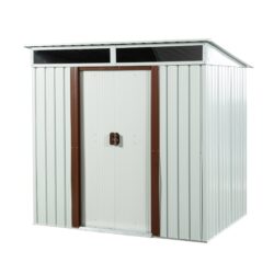 Outdoor Metal Storage Shed - White