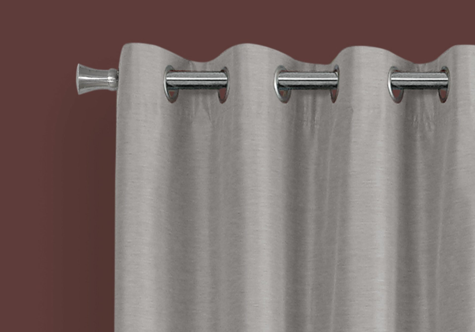 2 Pieces Set, Curtain Panel, 100% Blackout, Grommet, Contemporary & Modern - Silver - Image 2