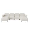 Velvet Modular Sectional Sofa, U Shaped Reversible Couch Set, Free Combination, 6 Seat Sleeper Cloud Sofa Bed With Ottoman, Convertible Oversized Indoor Furniture Pieces - Beige - Image 21
