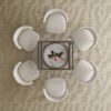 Modern Round Glass Top Dining Table With Carbon Steel Legs - White - Image 5