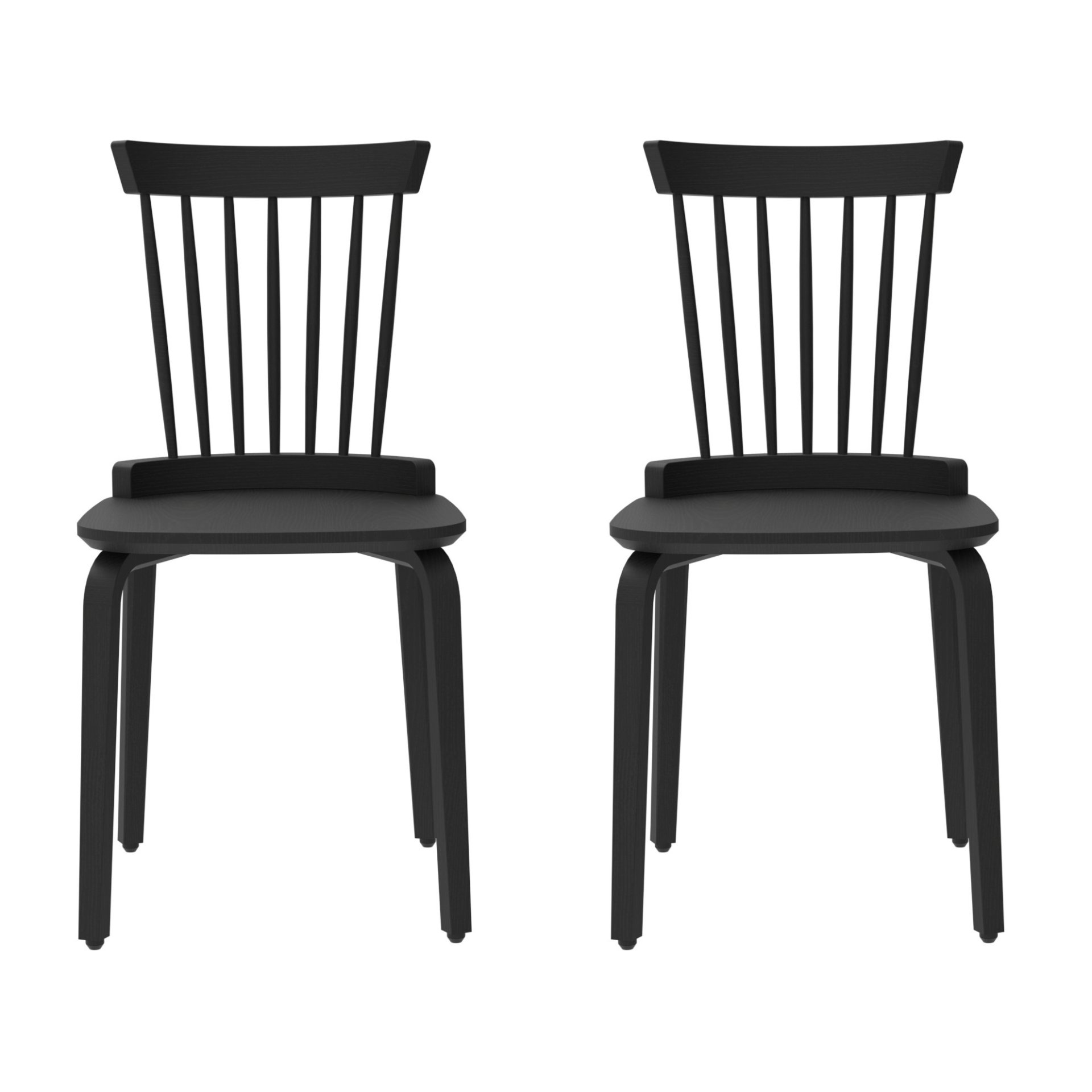 Wood Slat Windsor Chair (Set of 2) - Back - Image 2