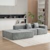Sectional Sofa Full-Compressed Sofa Couch Free-Combined Sofa For Living Room - Gray - Image 14