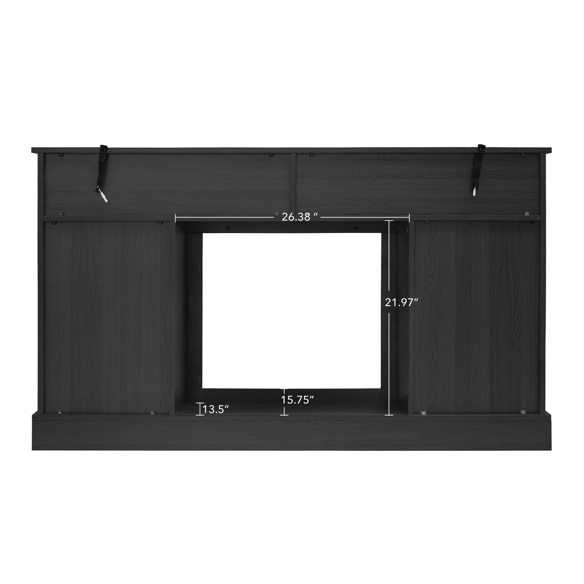 Fireplace TV Stand For Tvs Up To 65", Entertainment Center With 23" Electric Fireplace, Farmhouse TV Stand Industrial Media Console With Sliding Barn Door For Living Room - Dark Gray - Image 8