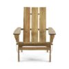 Outdoor Foldable Adirondack Chair With Slat Back - Natural - Image 4
