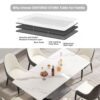 70.87" Modern Artificial Stone Crescent-Shaped Metal Legs, Can Accommodate 6-8 People - White / Black - Image 11